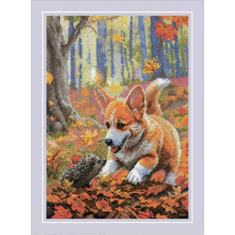 Kit de point de croix. "Rencontre dans la forêt" 21x30 cm SR2303