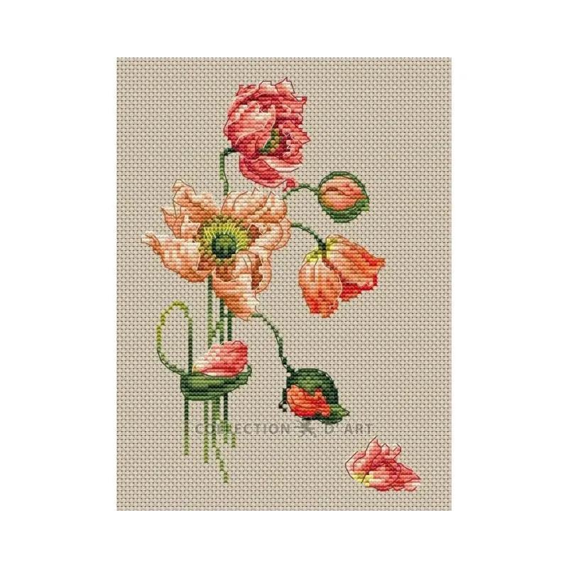 Skaičiuojamo kryželiu rinkinys "Aguona" 13 x 19 cm CDABC8111