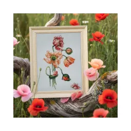 Zählstickset "Mohn" 13 x 19 cm CDABC8111