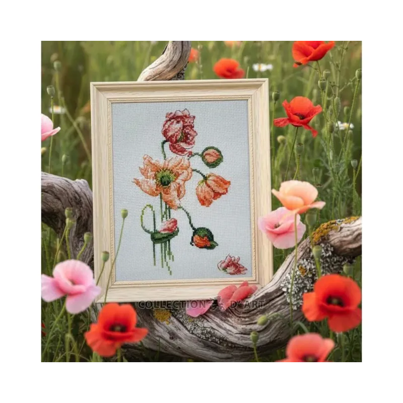Zählstickset "Mohn" 13 x 19 cm CDABC8111