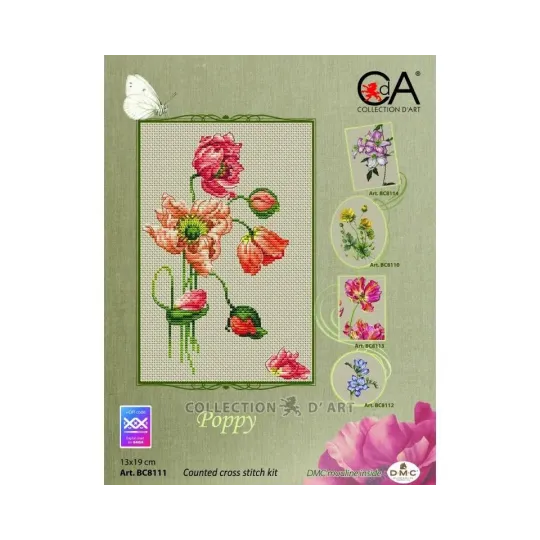 Zählstickset "Mohn" 13 x 19 cm CDABC8111