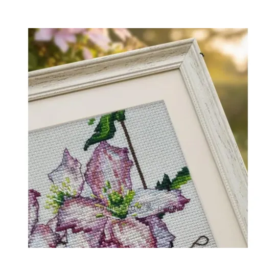 Gezählter Kreuzstich-Kit "Clematis" 14,5 x 21 cm CDABC8114