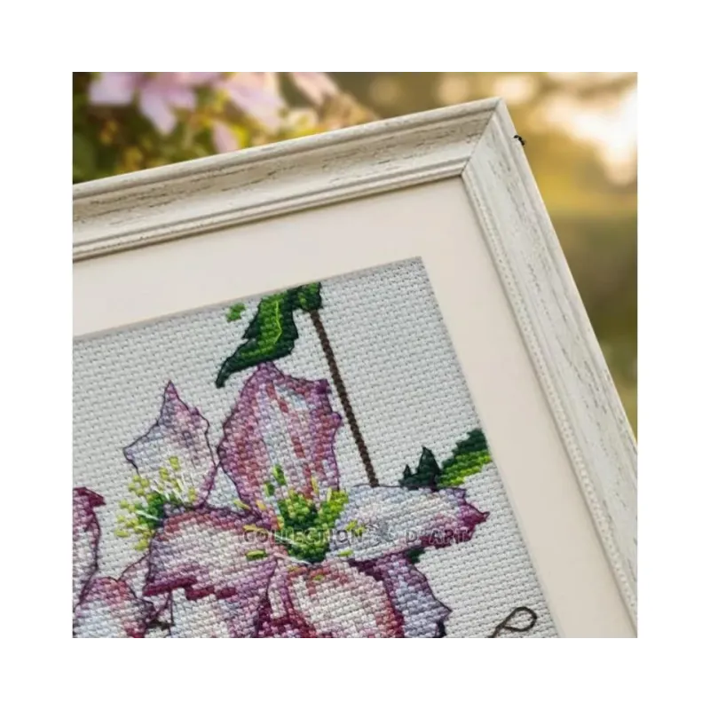 Gezählter Kreuzstich-Kit "Clematis" 14,5 x 21 cm CDABC8114