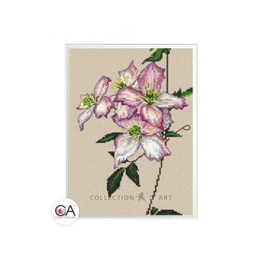 Counted cross stitch kit "Clematis" 14.5 x 21 cm CDABC8114