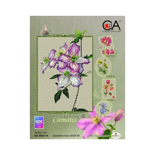 Набор для счетного креста "Клематис" 14,5 х 21 см CDABC8114