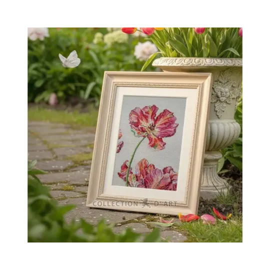 Skaičiuojamos kryželių siuvinėjimo rinkinys "Tulpė" 13 x 18.5 cm CDABC8113