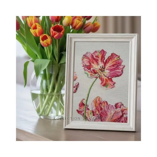 Kit de point de croix compté "Tulipe" 13 x 18,5 cm CDABC8113
