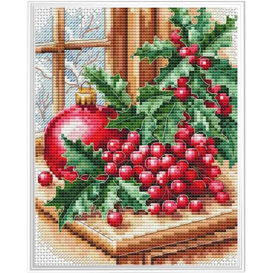 Kit de broderie au point de croix compté "Joyeux Noël !" 13x16 CDABC8146