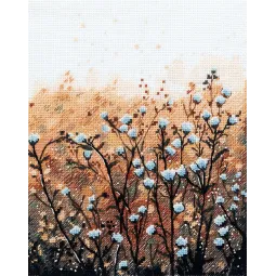 Kit de point de croix PANNA "Champ à l'aube" 15,5 x 20,5 cm PPS-7501