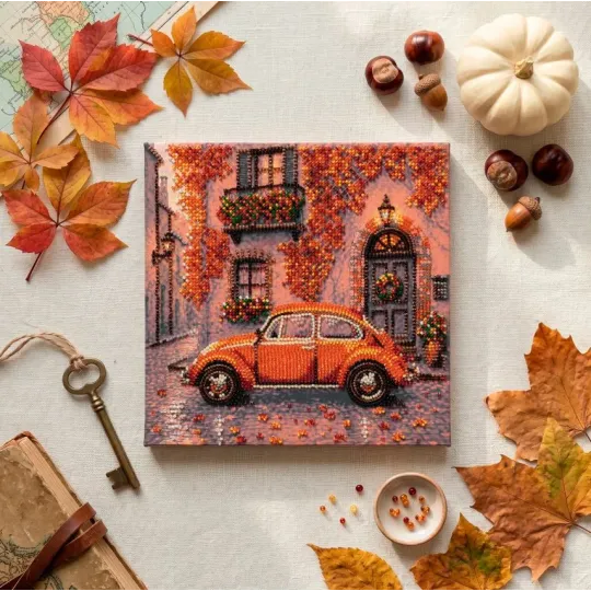 Kit de broderie de perles de taille moyenne "Quartier d'automne" 20 x 20 cm AAMB-147