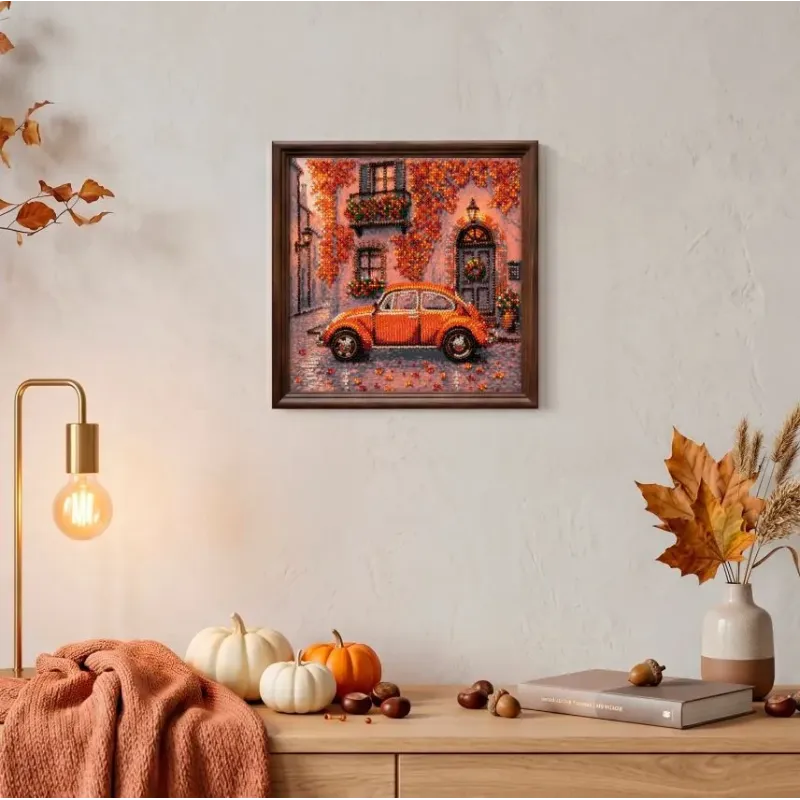 Kit de broderie de perles de taille moyenne "Quartier d'automne" 20 x 20 cm AAMB-147