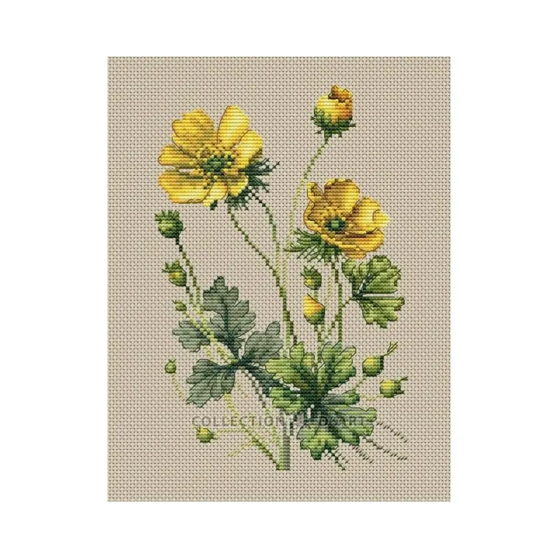 Zählstickpackung "Butterblumen" 13.5 x 20 cm CDABC8110