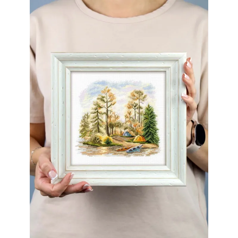 Kreuzstich-Set "Im Kiefernwald" 15x16 cm SNV-954