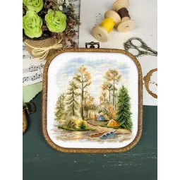 Kit point de croix "Dans la forêt de pins" 15x16 cm SNV-954