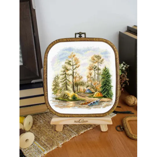 Kreuzstich-Set "Im Kiefernwald" 15x16 cm SNV-954