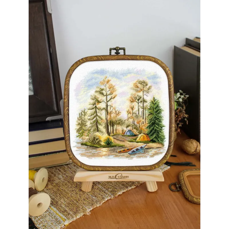 Kit point de croix "Dans la forêt de pins" 15x16 cm SNV-954