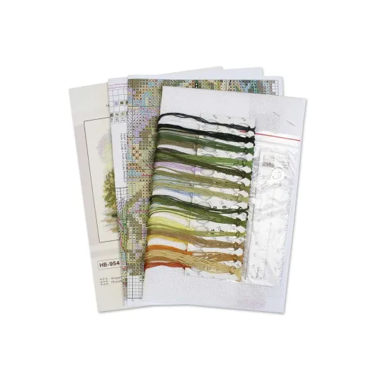 Kit point de croix "Dans la forêt de pins" 15x16 cm SNV-954
