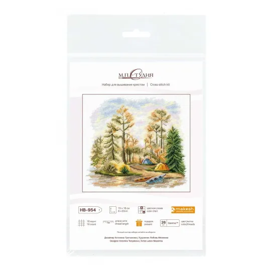 Kit point de croix "Dans la forêt de pins" 15x16 cm SNV-954