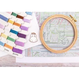 Cross stitch kit "Pumpkin Latte Nights" 20x17 cm SLETIL9962