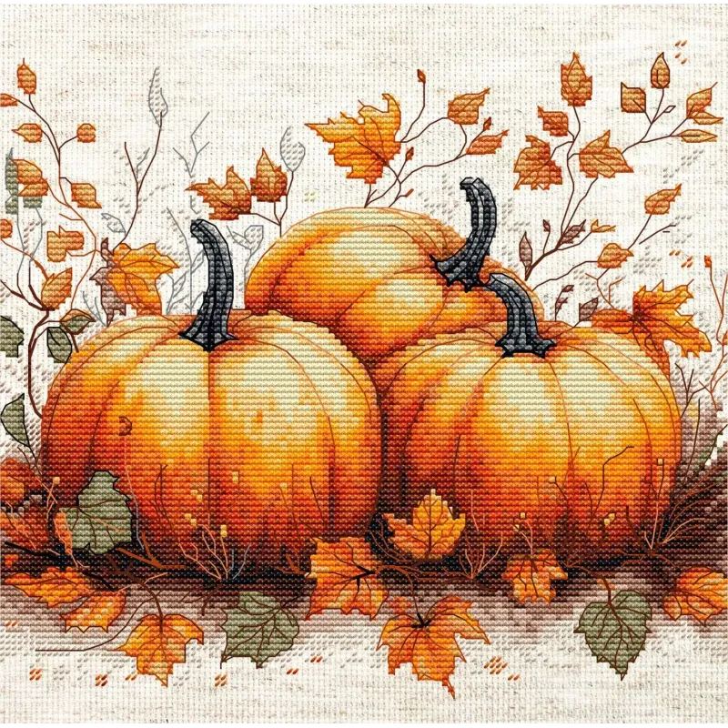 Kit point de croix. "Potiron d'automne" 19x18 cm SB1434