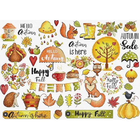 Kit de point de croix Sampler Automne 38x27cm SLETIL8221