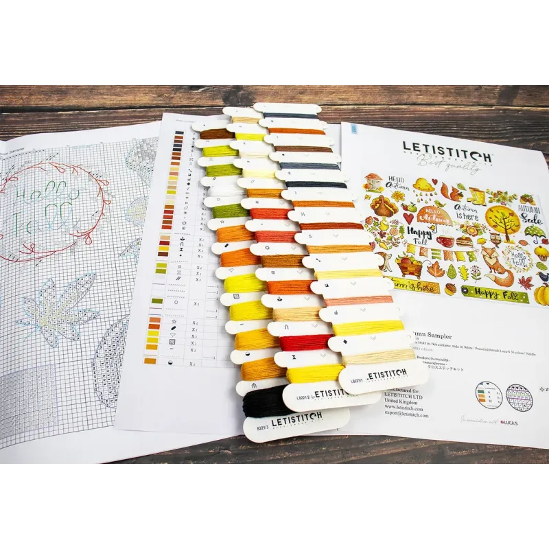Kit de point de croix Sampler Automne 38x27cm SLETIL8221