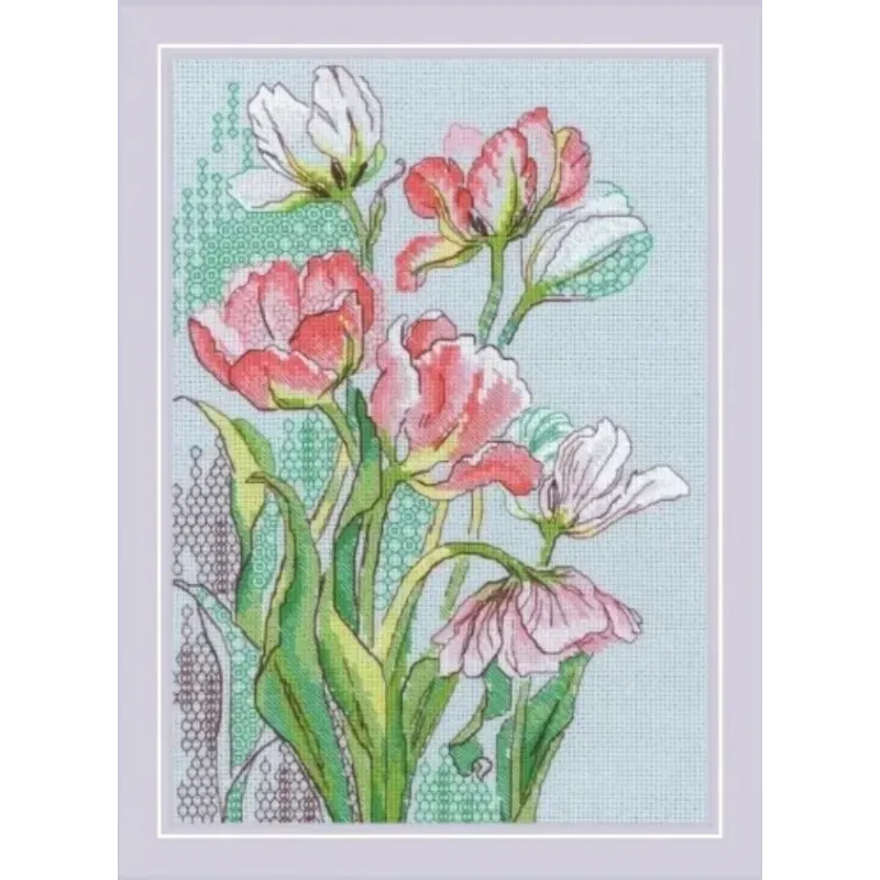 Siuvinėjimo kryželiu rinkinys "Grakščios tulpės" 21x30 cm SR2354