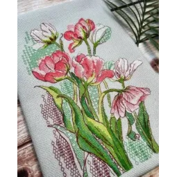 Kit de point de croix "Tulipes Gracieuses" 21x30 cm SR2354