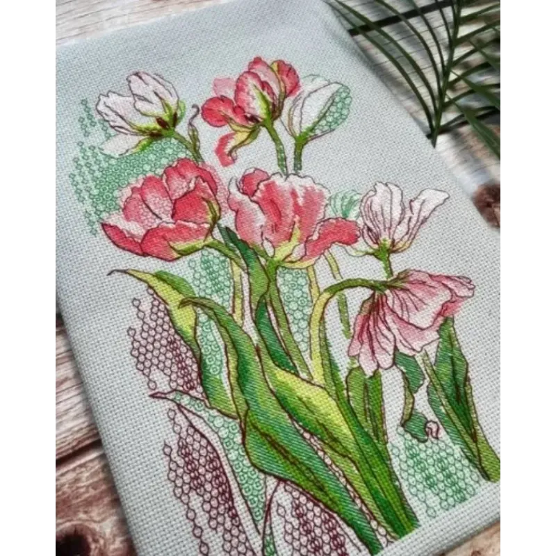 Kit de point de croix "Tulipes Gracieuses" 21x30 cm SR2354