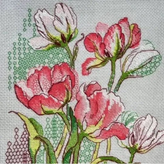 Kreuzstich-Set "Anmutige Tulpen" 21x30 cm SR2354