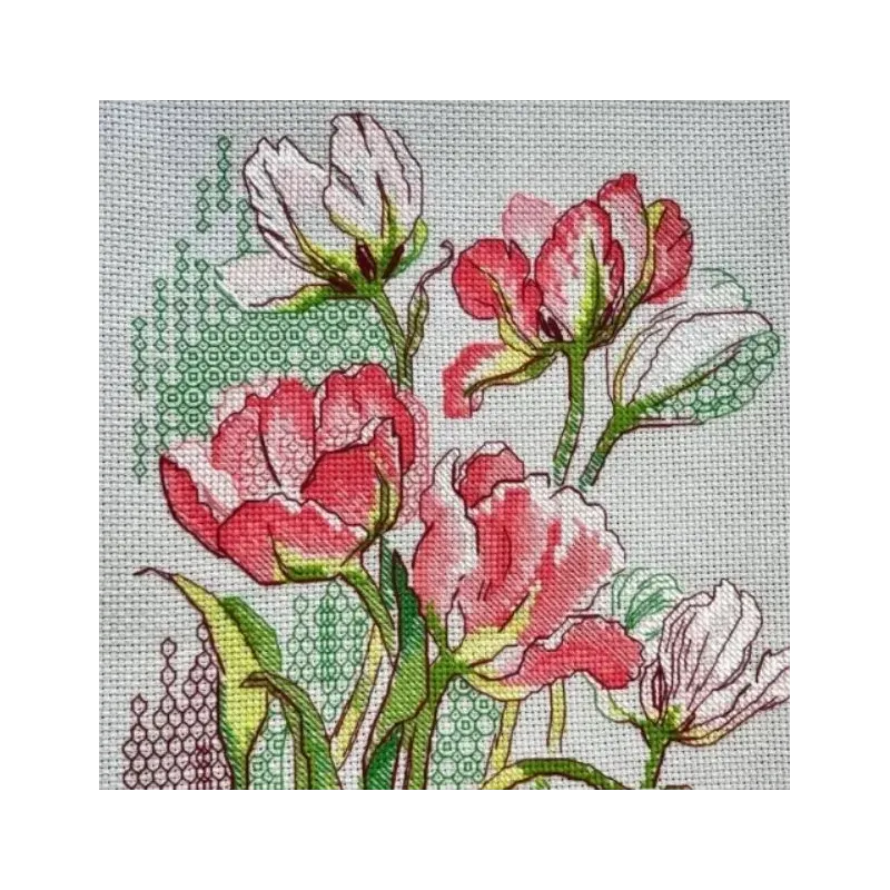 Siuvinėjimo kryželiu rinkinys "Grakščios tulpės" 21x30 cm SR2354