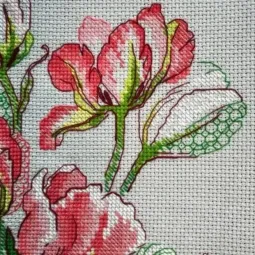 Kit de point de croix "Tulipes Gracieuses" 21x30 cm SR2354