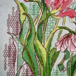 Kit de point de croix "Tulipes Gracieuses" 21x30 cm SR2354