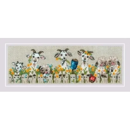 Kit de point de croix "Discussion de groupe du village" 24 x 8 cm SR2352