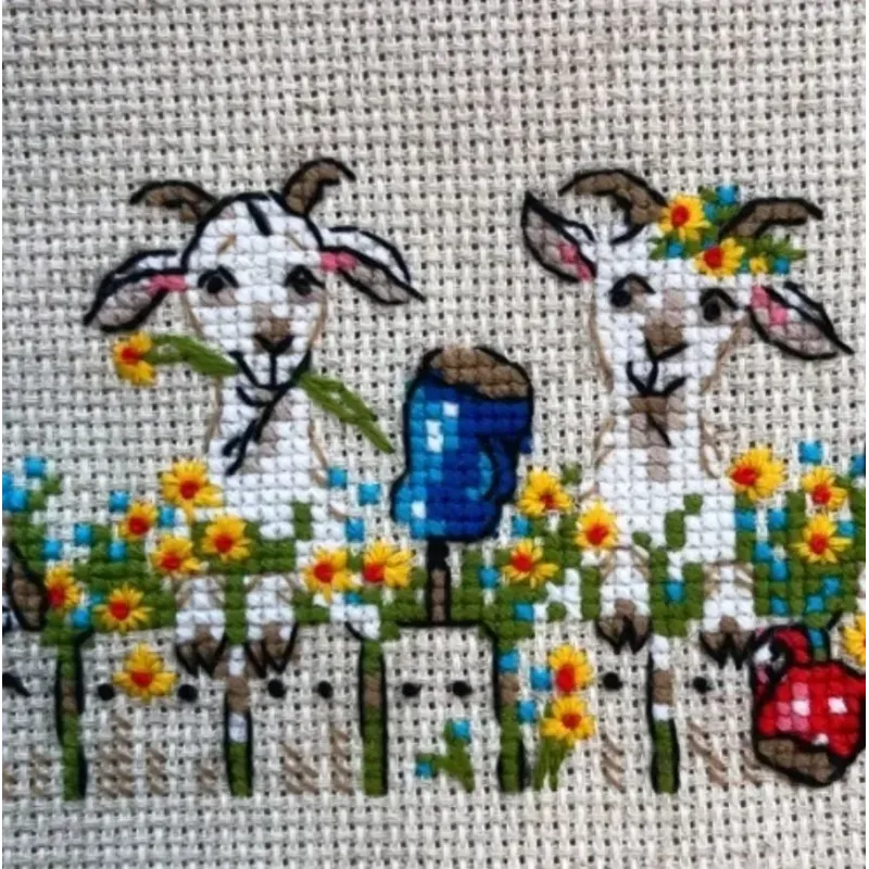 Kit de point de croix "Discussion de groupe du village" 24 x 8 cm SR2352
