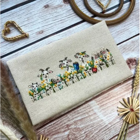 Siuvinėjimo kryželiu rinkinys "Kaimo pokalbis" 24x8 cm SR2352