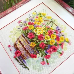 Kreuzstich-Set "Blühender Sommer" 25x25 cm SR2366