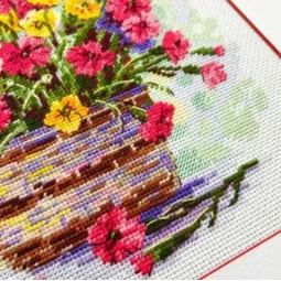 Kit de point de croix "Été Fleuri" 25x25 cm SR2366