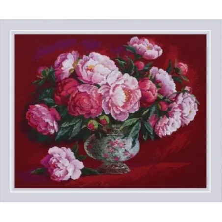 Kit de point de croix "Pivoines luxueuses" 50x40 cm SR2345