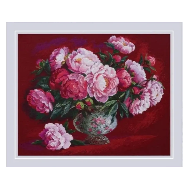 Набор для вышивания крестиком "Роскошные Пионы" 50x40 см SR2345
