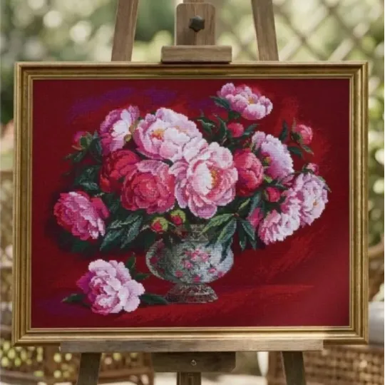 Cross stitch kit "Luxurious Peonies" 50x40 cm SR2345
