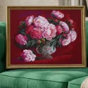 Kreuzstich-Set "Luxuriöse Pfingstrosen" 50x40 cm SR2345
