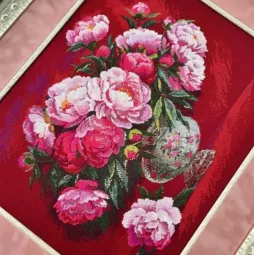 Набор для вышивания крестиком "Роскошные Пионы" 50x40 см SR2345