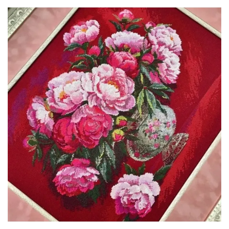 Kit de point de croix "Pivoines luxueuses" 50x40 cm SR2345