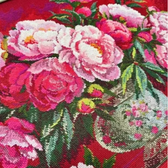 Набор для вышивания крестиком "Роскошные Пионы" 50x40 см SR2345