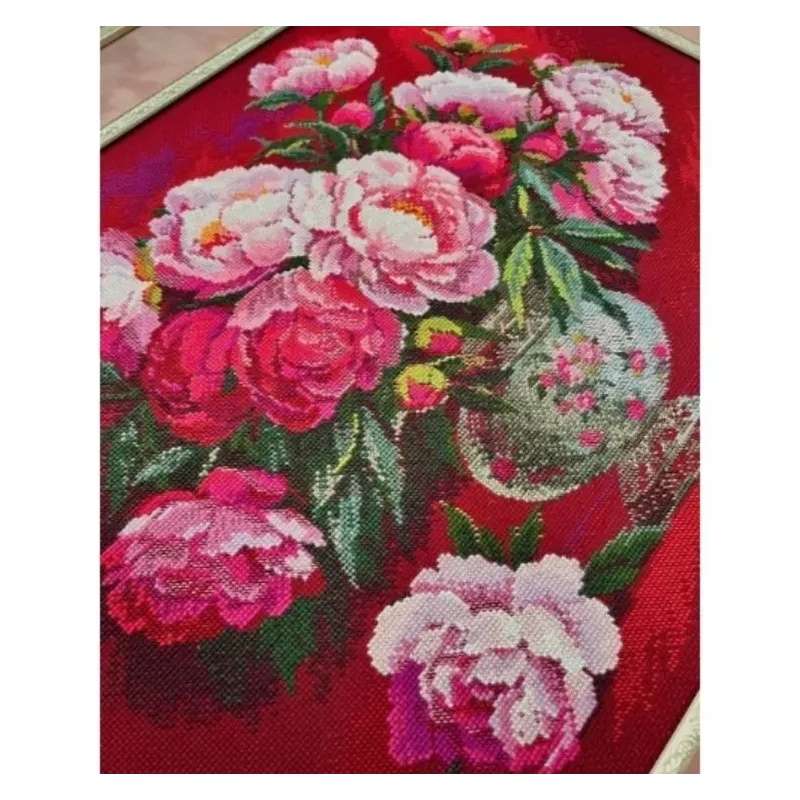 Kit de point de croix "Pivoines luxueuses" 50x40 cm SR2345
