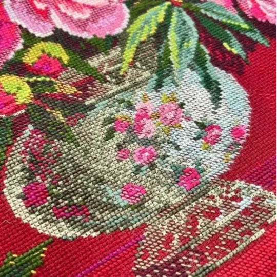 Kreuzstich-Set "Luxuriöse Pfingstrosen" 50x40 cm SR2345