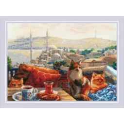 Kit point de croix "Chats d'Istanbul" 40x30 cm SR2342
