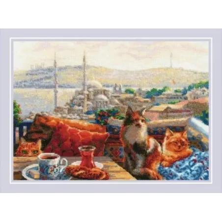 Kit point de croix "Chats d'Istanbul" 40x30 cm SR2342