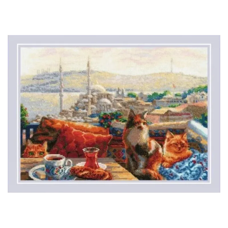 Kit point de croix "Chats d'Istanbul" 40x30 cm SR2342
